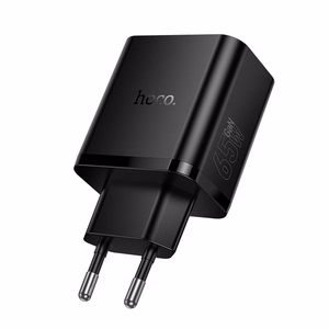 tālruņa lādētājs Hoco 2x USB C + USB A QC3.0 PD 3A 65W N75 melns