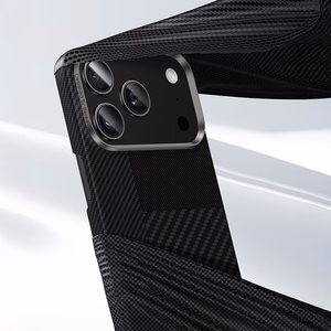 Benks Montage magnētiskais Armor Air Kevlar viedtālruņa apvalks ar metāla rāmi 600D+1500D (MB69) Iphone 17 Pro melns