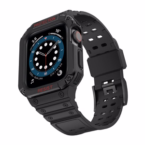 Protect Strap Ремешок для Apple Watch 38/40/41mm с бронированным чехлом - чёрный