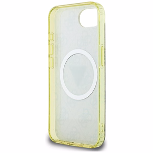 Guess IML Metal Glitter 4G Circle Triangle magnētiskais viedtālruņa apvalks iPhone 16e - brūns