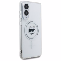 Karl Lagerfeld pogas Choupette galvas drukātais logotips Magnētiskais viedtālruņa apvalks Samsung Galaxy S25 Edge - balts
