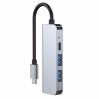 HUB Tech-Protect V2 4in1 USB-C - USB-A 3.0 / USB-A 2.0 / USB-C / HDMI - pelēks