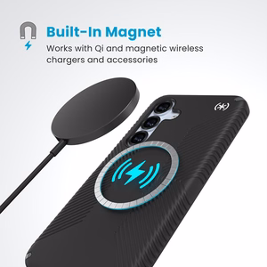 Speck Presidio2 Grip Magnet vāciņš ierīcei Samsung Galaxy S25 / S24, melns / slānekļa pelēks
