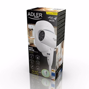 Adler AD 2252 – viesnīcu un baseinu fēns, 1600 W, 2 temperatūras režīmi, balts
