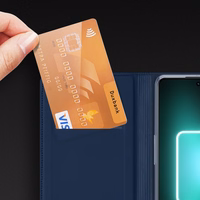 Dux Ducis Skin Pro viedtālruņa apvalks Realme GT Neo 5 / Realme GT3 Flip karšu maciņš statīvs melna
