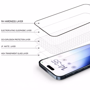 Tel Protect Full Glue 6D Matt rūdīts stikls priekš Iphone 17 Air Black