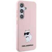 Karl Lagerfeld silikona Choupette viedtālruņa apvalks Samsung Galaxy S24+ - rozā