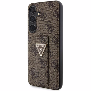 Guess GUHCS24SPGS4TDW S24 S921 brūns/brūns ciets apvalks Grip Stand 4G Triangle Strass