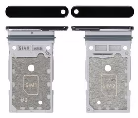 SIM kartes turētājs Samsung S918 S23 Ultra Dual Phantom Black oriģināls (oriģināls komplekts)