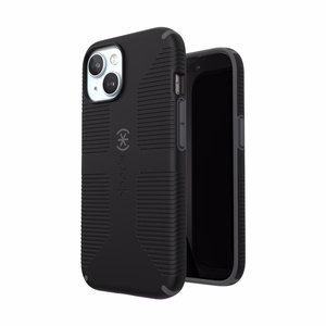 Speck Candyshell Grip MagSafe - iPhone 17e / 16e / 15 / 14 / 13 maciņš (melns / Slate pelēks)