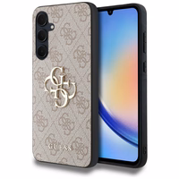 Guess 4G Big Metal Logo viedtālruņa apvalks Samsung Galaxy A35 - rozā