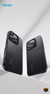 Benks Montage magnētiskais Armor Pro Kevlar apvalks ar metāla rāmi 600D+1500D (MF65) iPhone 16 Pro melns (ar kameras vadības pogu)