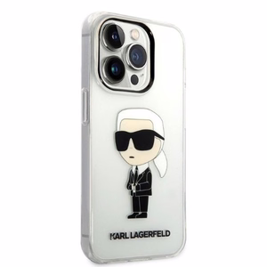 Karl Lagerfeld Ikonik Karl viedtālruņa apvalks iPhone 14 Pro Max - caurspīdīgs