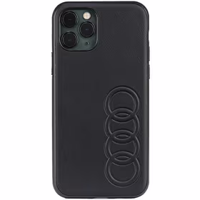Audi sintētiskās ādas viedtālruņa apvalks iPhone 11 Pro 5.8" melns/melns cietais apvalks AU-TPUPPCIP11-TT/D1-BK
