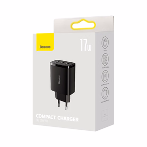 Baseus Compact Wall Charger - 3xUSB - 17W (CCXJ020101) black