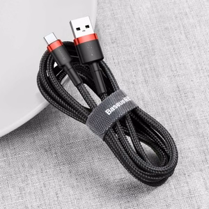 Baseus kabelis Cafule USB - USB-C 2,0 m 2A sarkans-melns