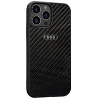 Audi Oglekļa šķiedras iPhone 13 Pro Max 6.7" melns/melns cietais apvalks AU-TPUPCIP13PM-R8/D2-BK