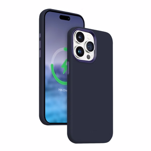 Crong Color Cover LUX Magnetic vāciņš ierīcei iPhone 15 Pro, saderīgs ar MagSafe, tumši zils