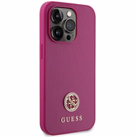 Guess GUHCP15XPS4DGPP iPhone 15 Pro Max 6.7" rozā/rozā cietais apvalks Strass Metāla Logotips