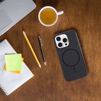 Premium glancēts magnētiskais apvalks ar kameras vadības pogu, saderīgs ar MagSafe, IPHONE 16 PLUS melns