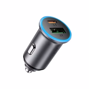 Автомобильное зарядное устройство Acefast B15 65W USB-C/USB-A серое