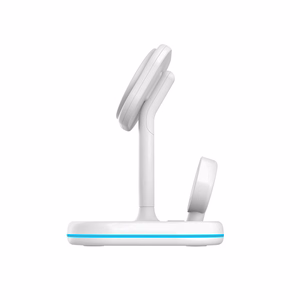 Tech-Protect QI15W-A27 3-in-1 indukcijas lādētājs ar MagSafe statīvu viedtālrunim / Apple Watch / AirPods - balts