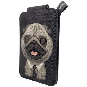 Nimmy New Big-Eye Cute Pets 2.0 Dog MagSafe magnētiskais karšu maciņš tālrunim ar statīvu – melns