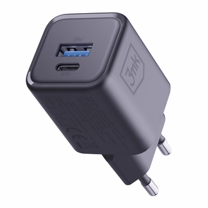 3mk Hyper Charger PD 33W GaN QC4+ PPS AFC FCP SCP 1A1C sienas lādētājs - melns