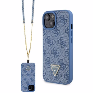 Guess GUHCP15SP4TDSCPB iPhone 15 6.1" zils/zils cietais viedtālruņa apvalks Crossbody 4G Metal Logo