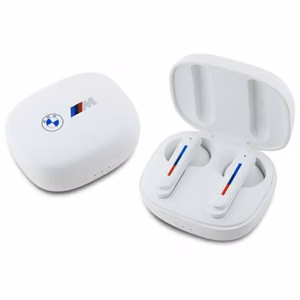 BMW Bluetooth austiņas BMBEMIATP20LOH TWS + dokstacija baltas/baltas drukāti logotipi