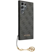 Guess GUHCS23LGF4GGR S23 Ultra S918 pelēks/pelēks cietais apvalks 4G Charms kolekcija