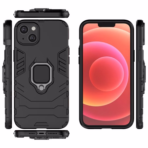 Ring Armor viedtālruņa apvalks iPhone 14 Plus bruņu vāciņš ar magnētisko turētāju un gredzenu melns