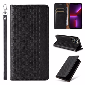 Magnet Strap Case чехол для iPhone 13 Pro кошелёк + мини-подвеска ремешок чёрный