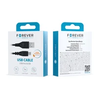 Forever kabelis USB - microUSB 1,0 m 1A melns