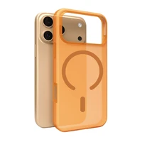 Puro Daylight Magnētiskais saderīgs silikona viedtālruņa apvalks iPhone 17 Pro Max - caurspīdīgs oranžs