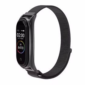 Nailona siksna XIAOMI Mi Band 5 / 6 / 7 melna (05)