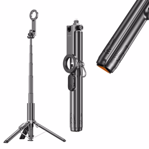 Blavec Selfie Stick Aluminium Fusion P-12 Magsafe Auto pop statīvs + tālvadības pults 1,60 m (SSFP12-MTRAPB160) melns
