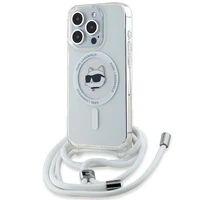 Karl Lagerfeld IML Choupette Head & Cord Magnētiskais viedtālruņa apvalks iPhone 14 Pro Max - caurspīdīgs