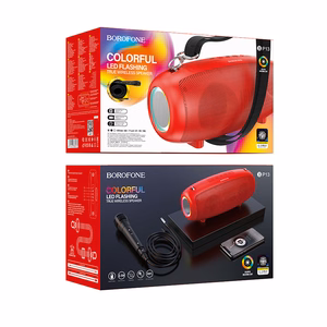 Borofone Pārnēsājamais Bluetooth skaļrunis BP13 Dazzling ar mikrofonu sarkans