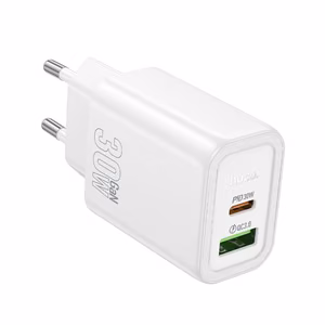 Charger Hoco N63 30W GaN USB-C/USB-A white