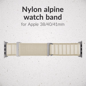 Mobilize neilona pulksteņa siksniņa - Alpine - titāna savienotājs - Apple 38/40/41mm - Starlight