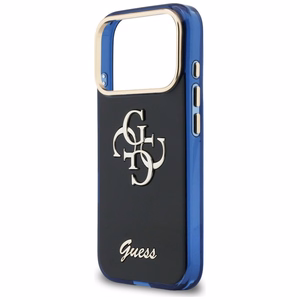 Guess IML 4G Script Metal чехол для iPhone 17 Pro Max синий