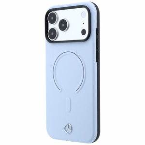 Mercedes 3D MagSafe ādas maciņš, paredzēts iPhone 18 Pro Max / 17 Pro Max, zils