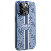 Guess GUHMP14LP4RPSB iPhone 14 Pro 6.1" zila/zila cietais apvalks 4G Printed Stripes MagSafe