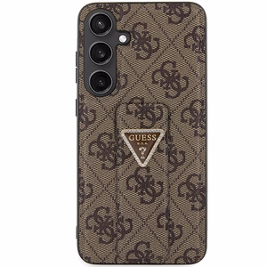 Guess GUHCS24SPGS4TDW S24 S921 brūns/brūns ciets apvalks Grip Stand 4G Triangle Strass
