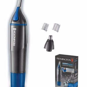 Remington Nano Series NE3850 – ar bateriju darbināms deguna, ausu un uzacu matiņu trimmeris, melns / zils