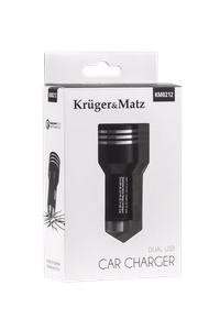 Kruger&Matz automašīnas lādētājs, 2× USB, 4800 mA, Quick Charge 3.0
