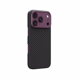 AmazingThing Titan Max Lens maciņš modelim iPhone 18 Pro, no aramīda šķiedras, ar kameras aizsargu, saderīgs ar MagSafe – krāsa: violeta