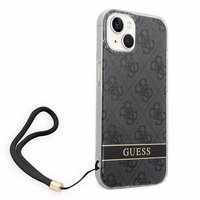 Guess GUOHCP14MH4STK iPhone 14 Plus 6.7 "melns / melns cietais apvalks 4G druka Siksna