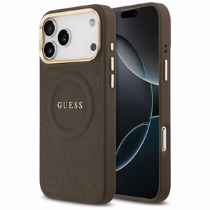 Guess case for iPhone 17 Pro Max HC MAGSAFE PU W/ PEONY HOT STAMP brown